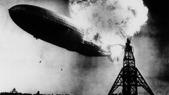 Zeppelin monochrome vehicles new york city disasters Hindenburg
