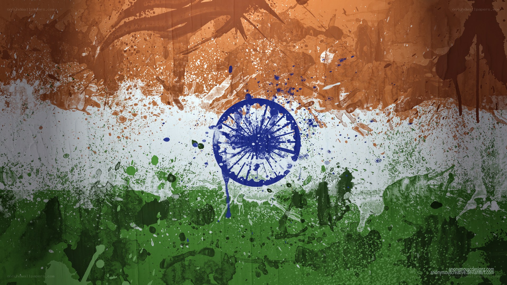 India flag art splatter