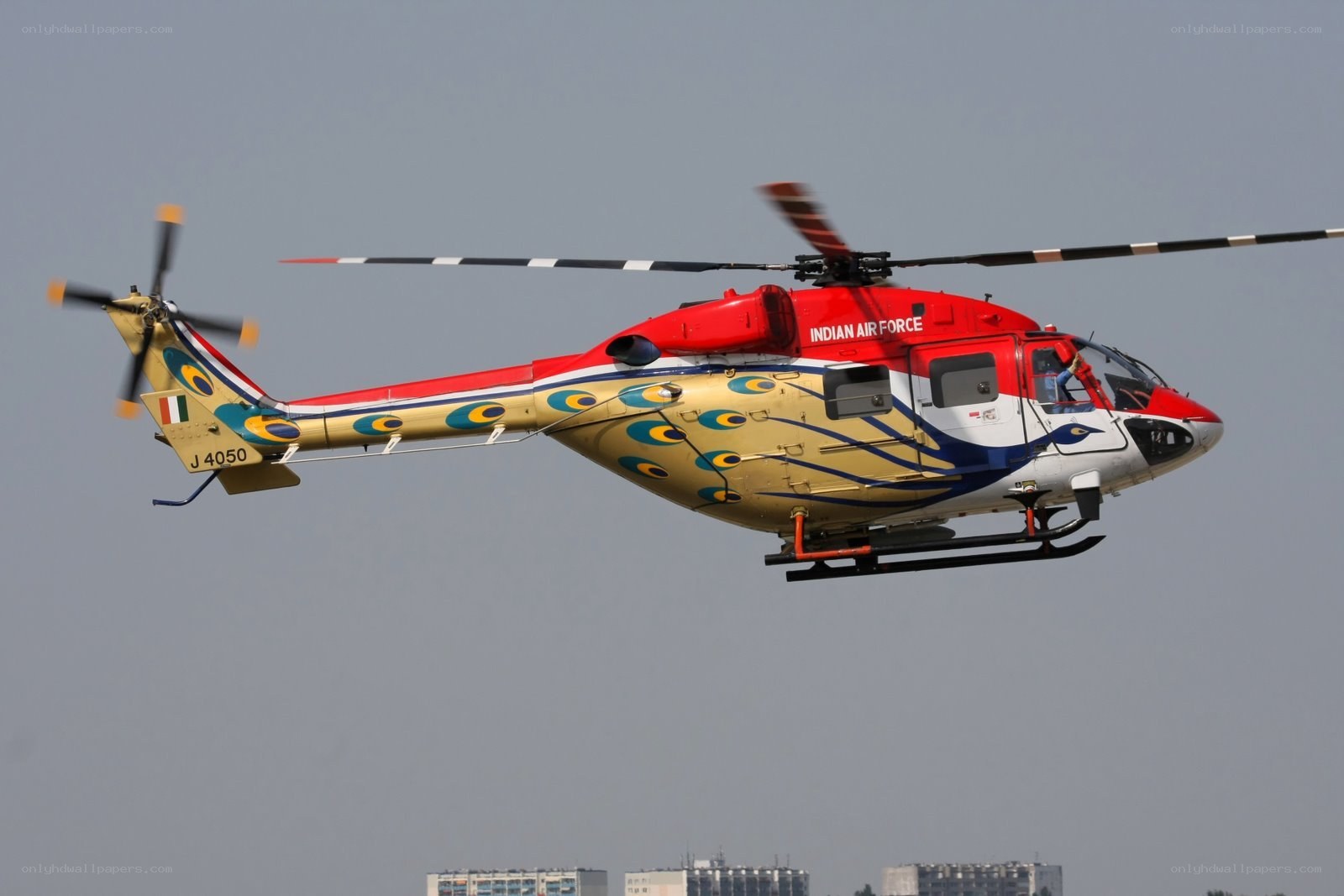 Indian Air Force helicopter in flight