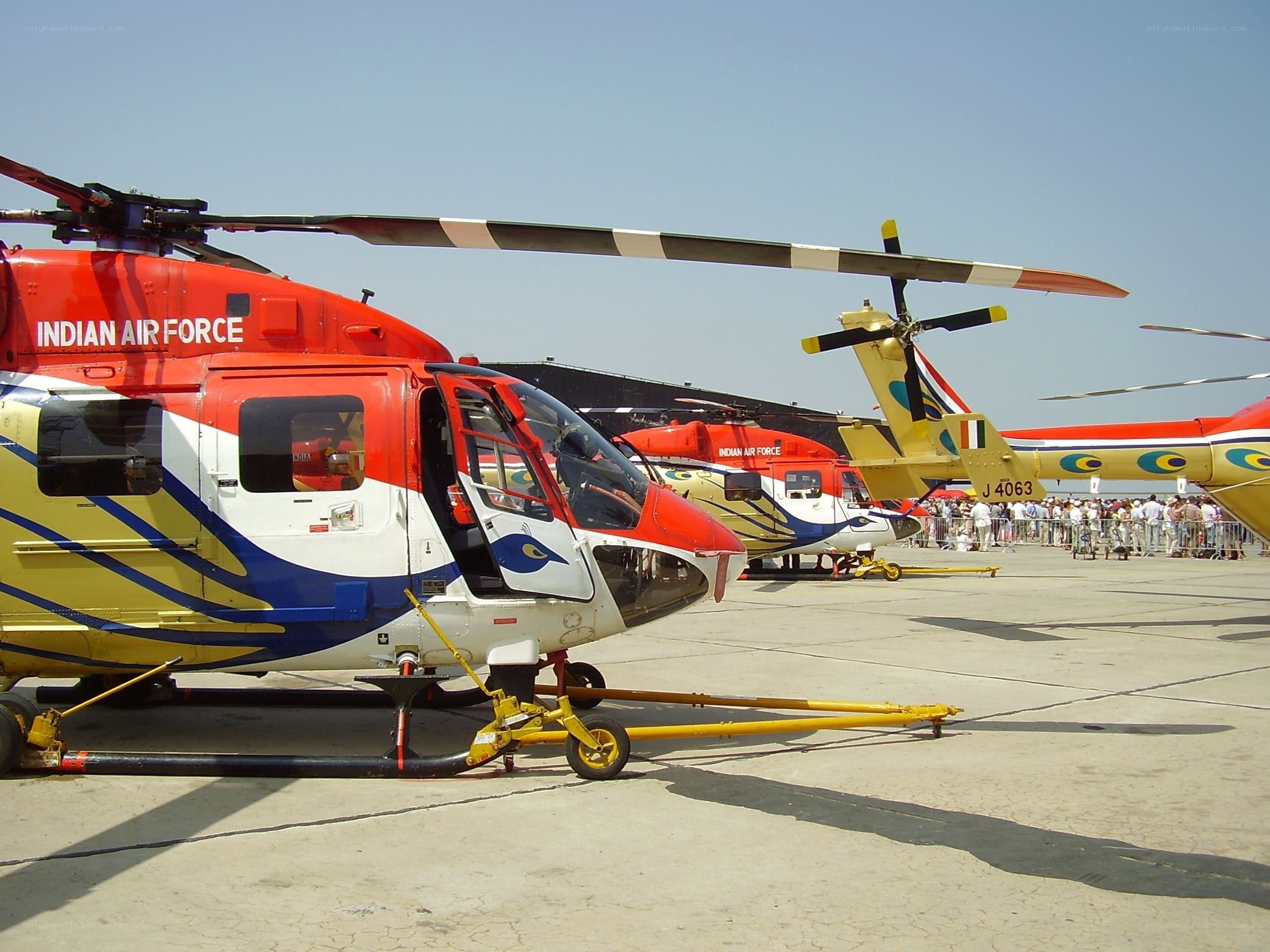 Indian Air Force helicopters on display