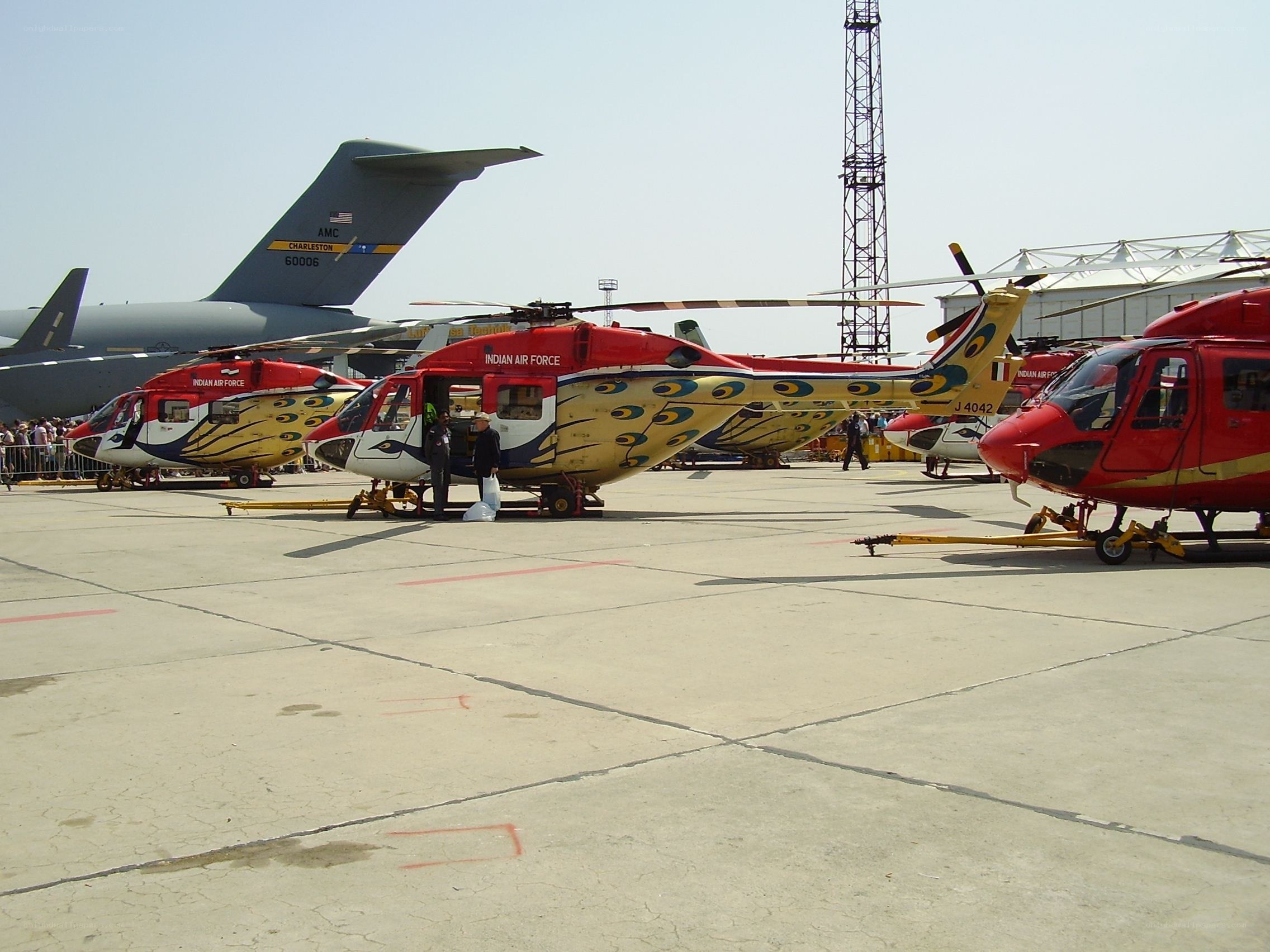 Indian Air Force helicopters on display