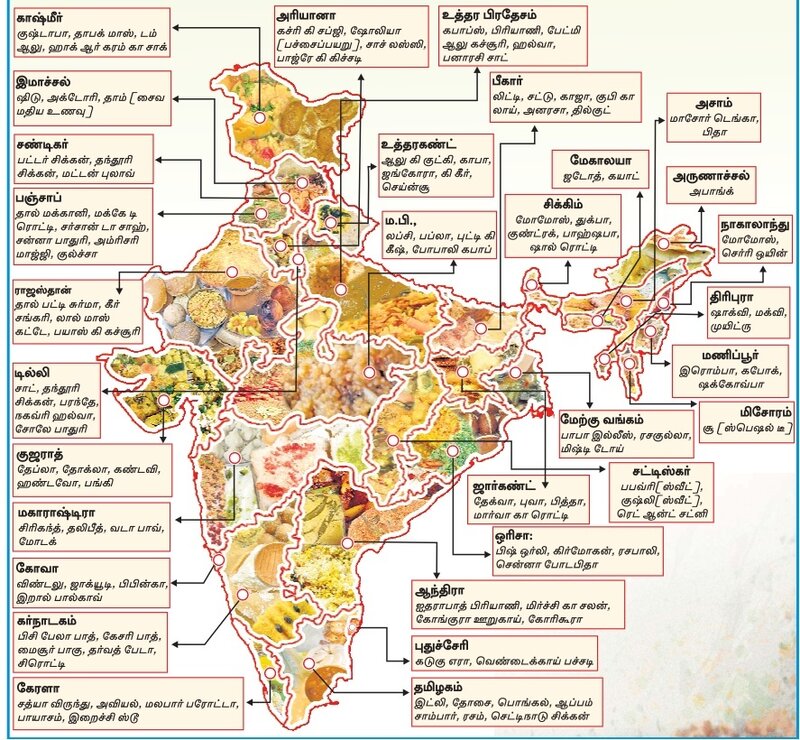 Indian cuisine map