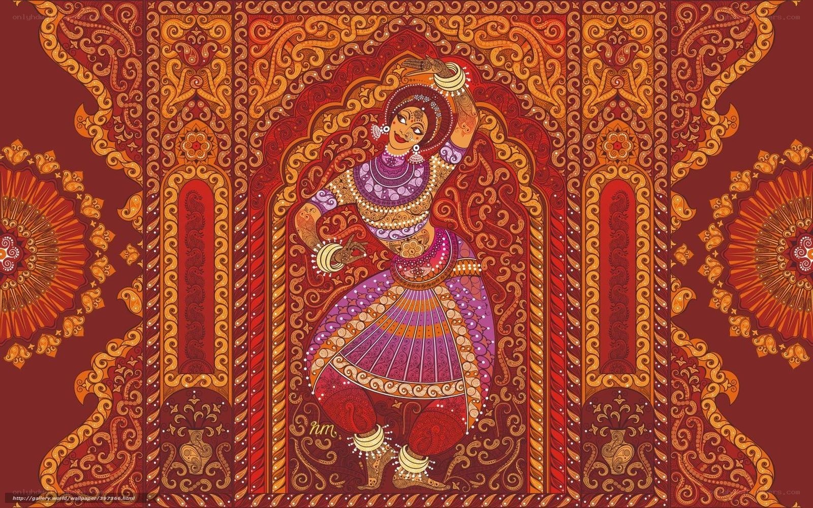 Indian dancer in ornate frame