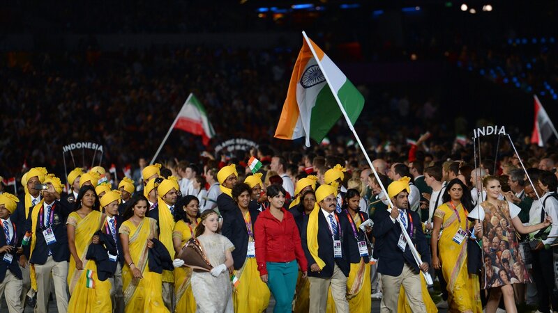 Indian Delegation Marching