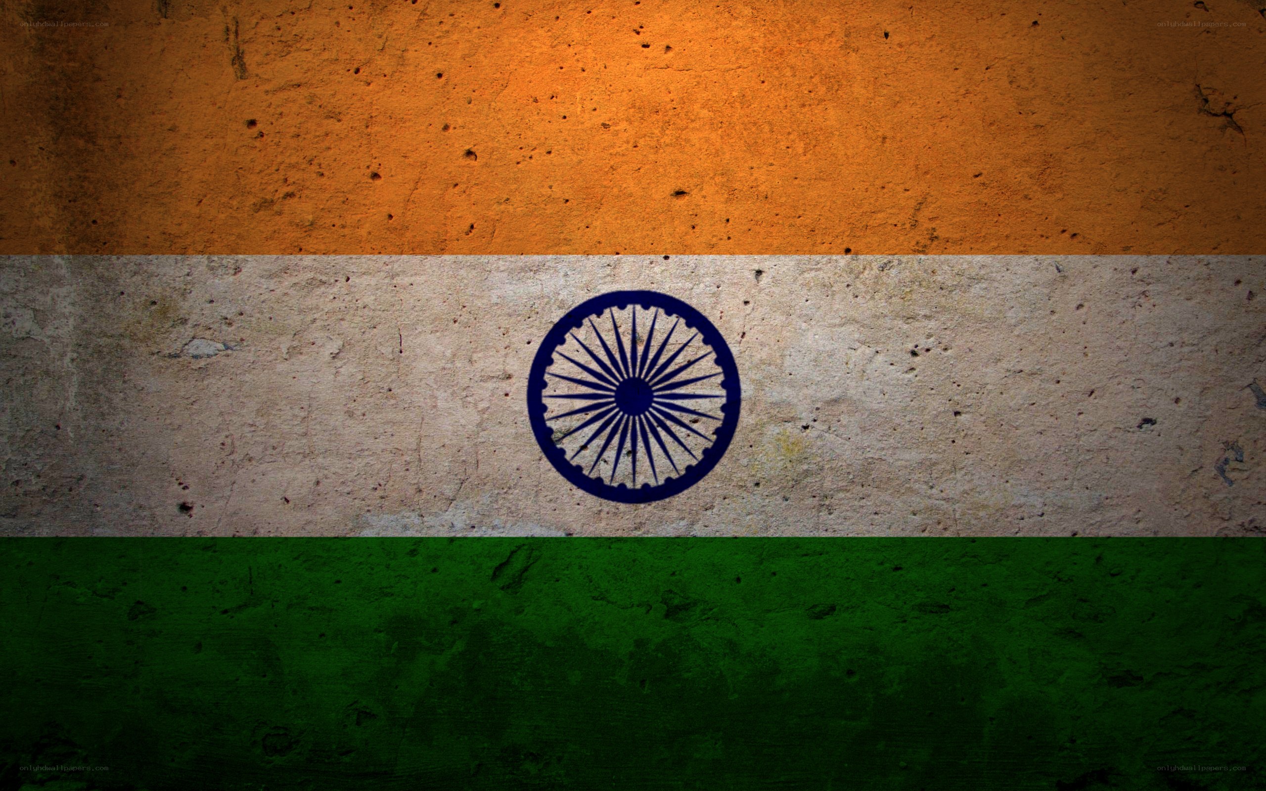 Indian flag on textured wall