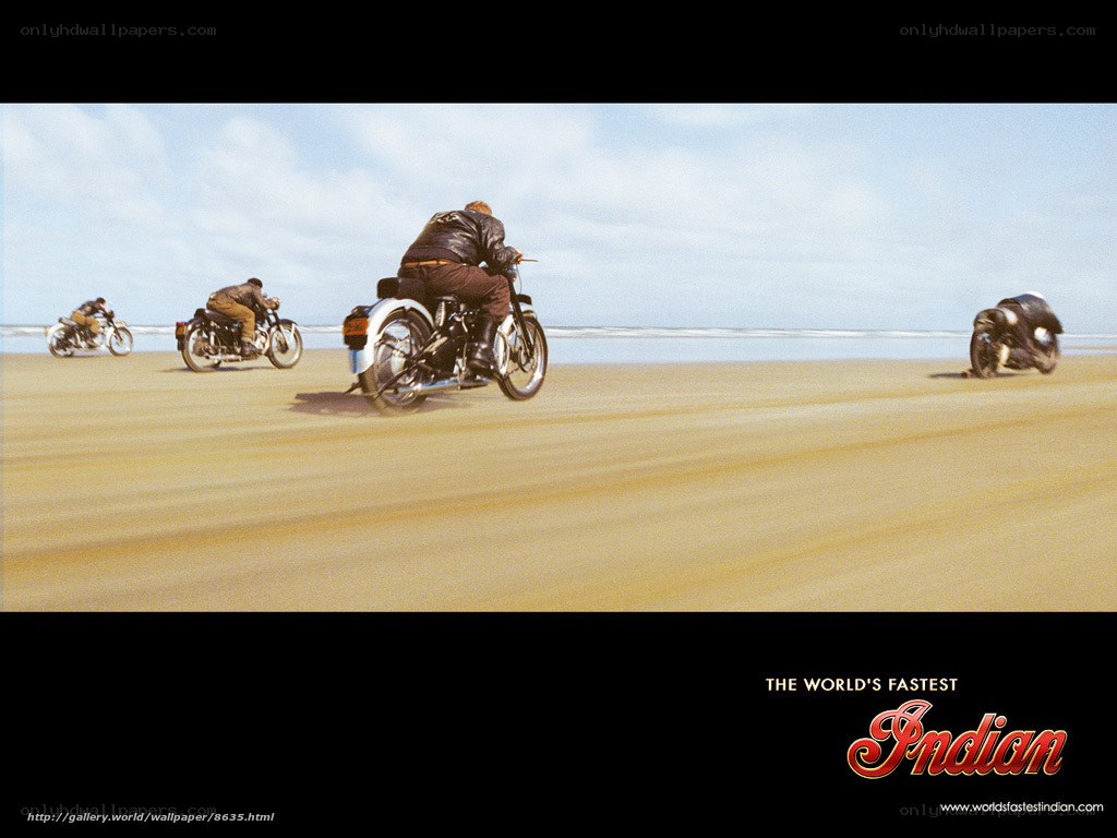 Indian motorcycles on the beach