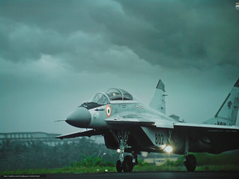 Indian Navy fighter jet on runway