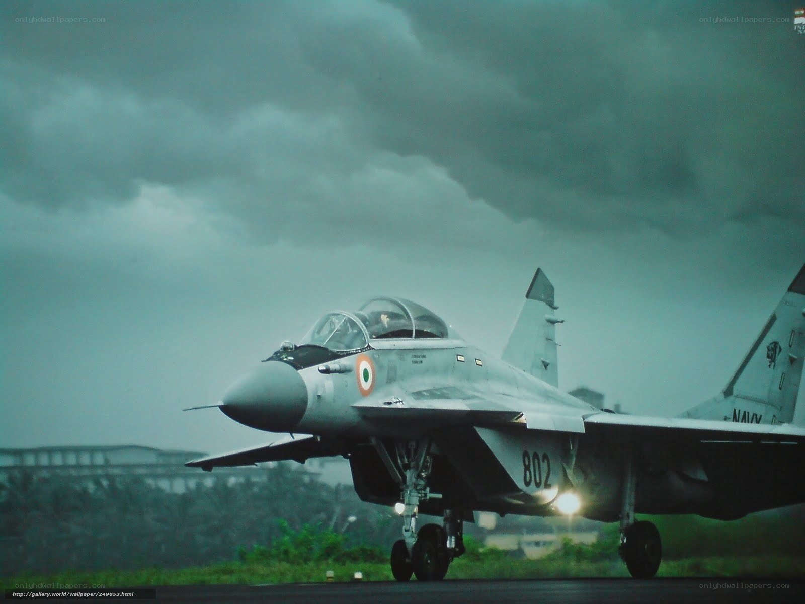 Indian Navy fighter jet on runway