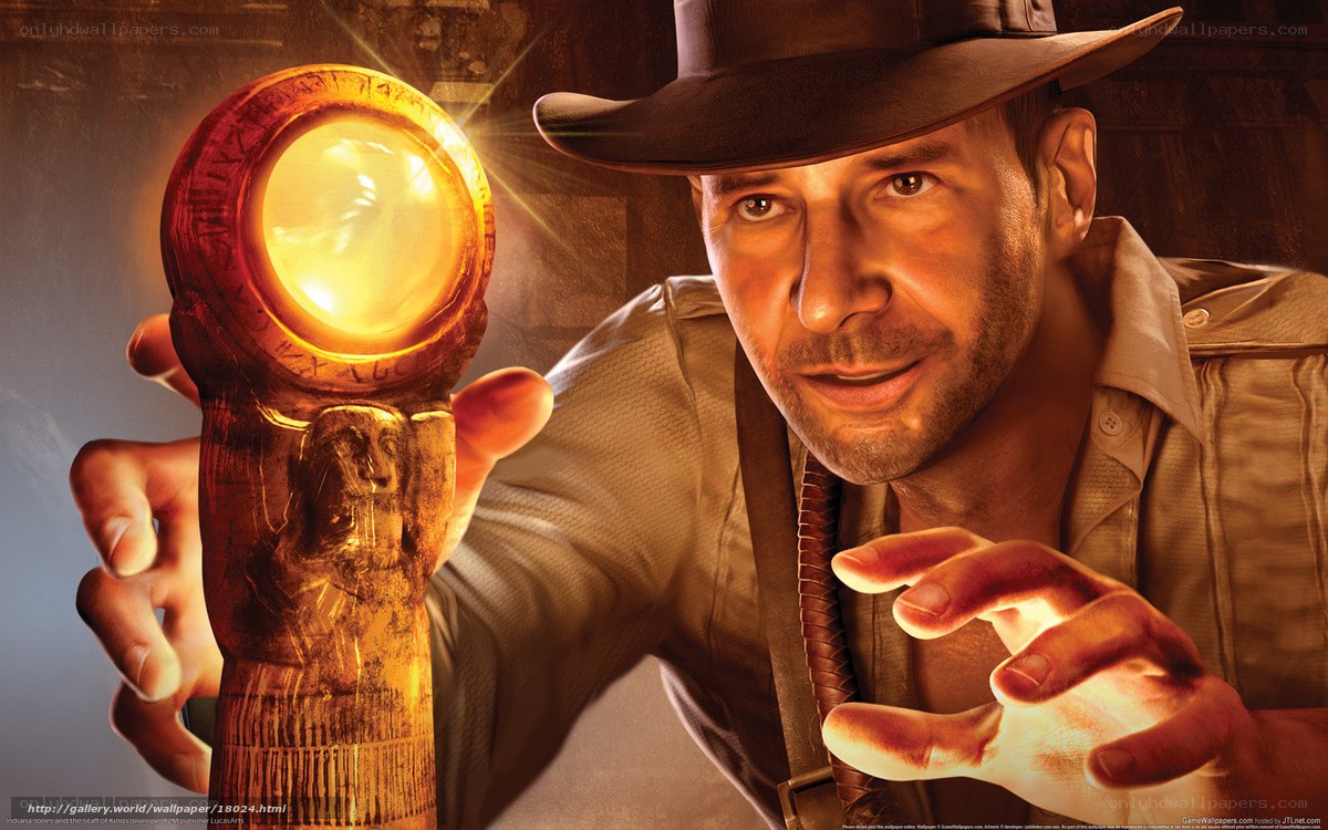 Indiana Jones holding artifact