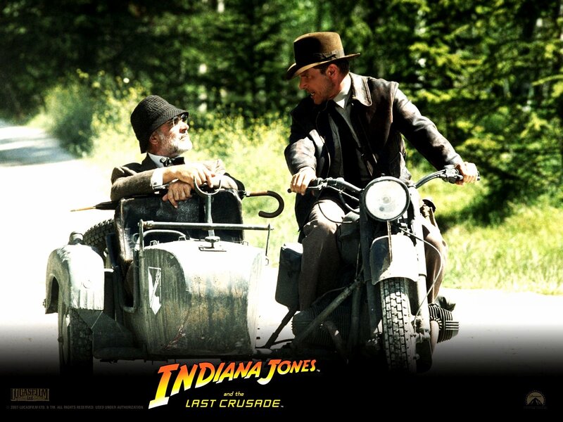 Indiana Jones on a motorcycle