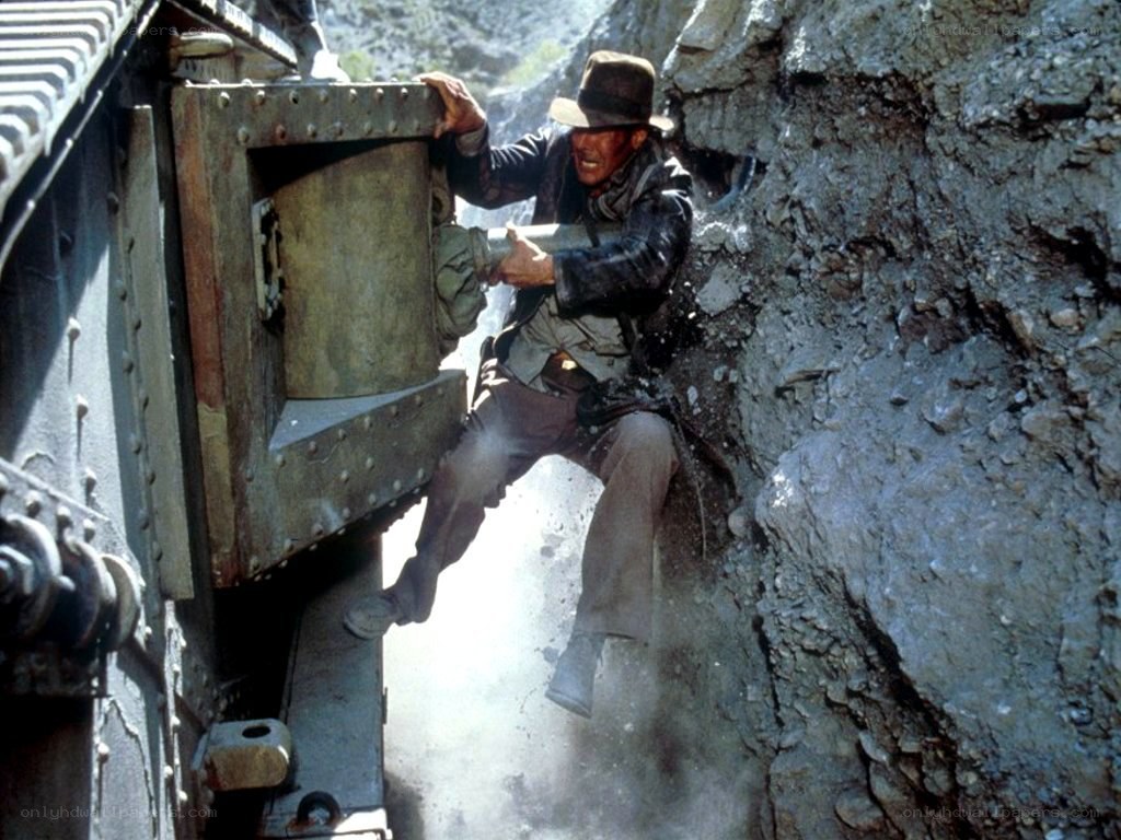 Indiana Jones on a moving train