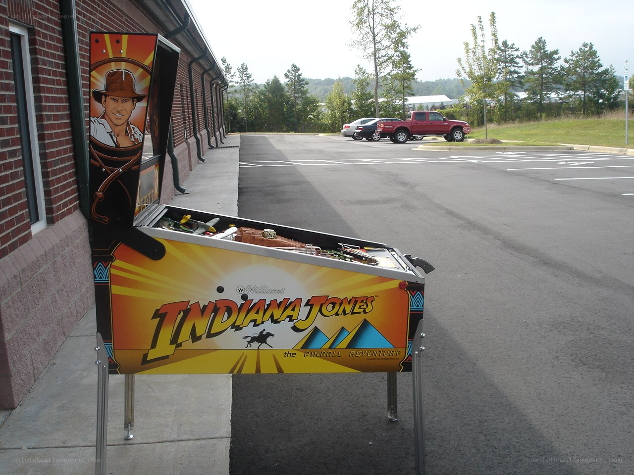 Indiana Jones pinball machine outside