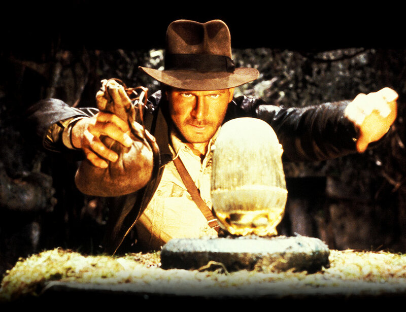 Indiana Jones with golden idol