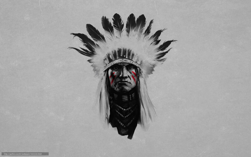 Indigenous Chief Portrait — Black, Dramatic