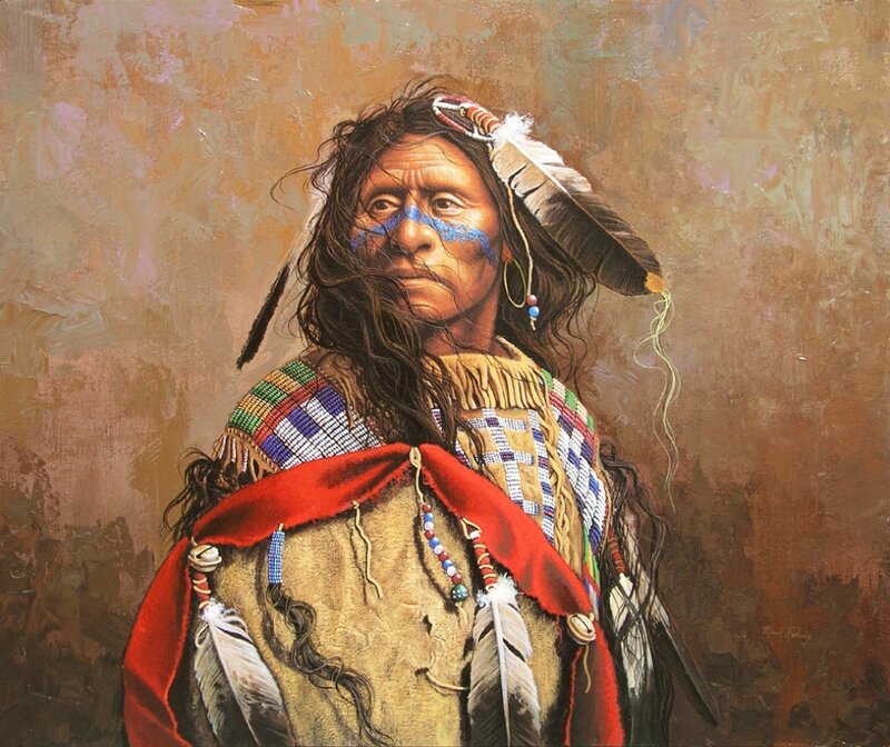 Indigenous Chief Portrait — Brown, Dramatic