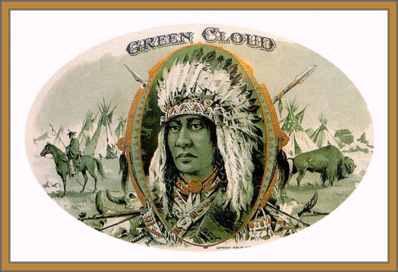 Indigenous Chief Portrait — Green