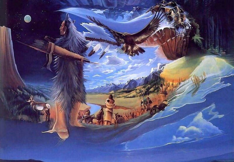 Indigenous Chief with Eagle