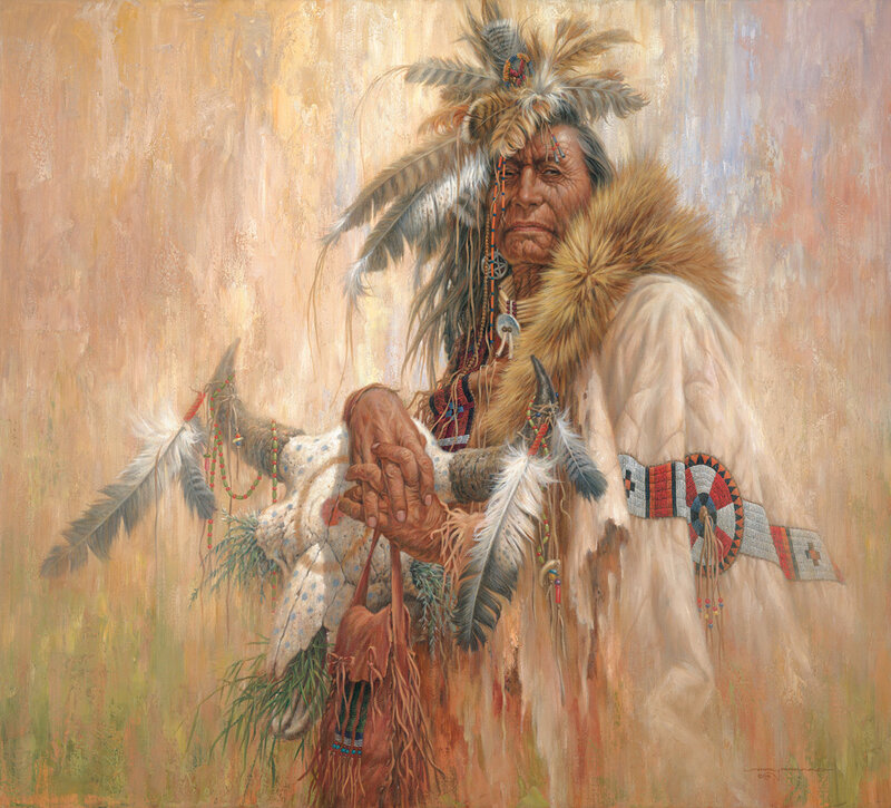 Indigenous Chief with Feathers