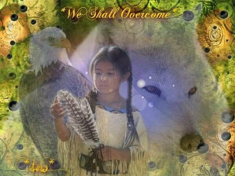 Indigenous Girl with Eagle