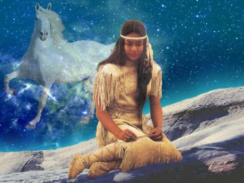 Indigenous Girl with Horse
