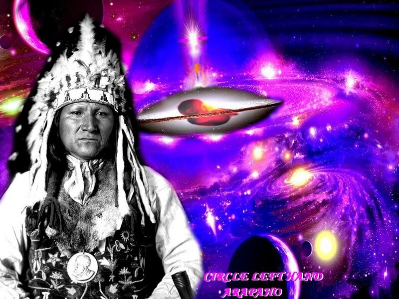 Indigenous Man in Headdress — Purple