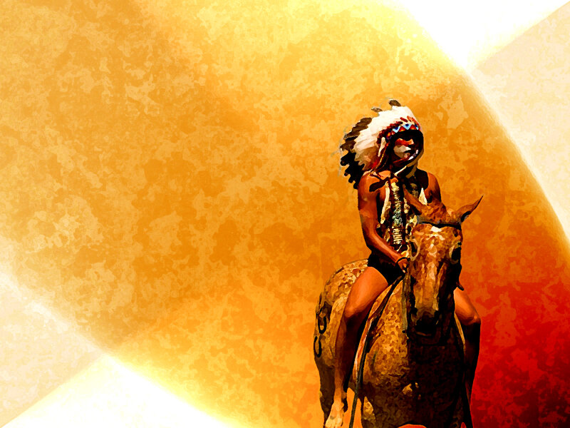Indigenous Man on Horse