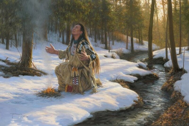 Indigenous Man Praying