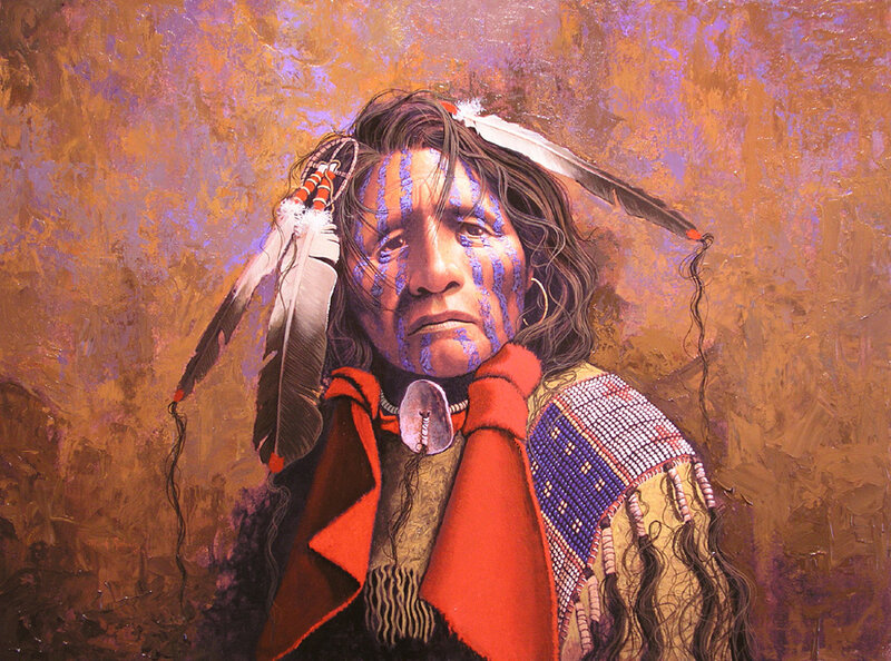 Indigenous Man with Face Paint — Brown