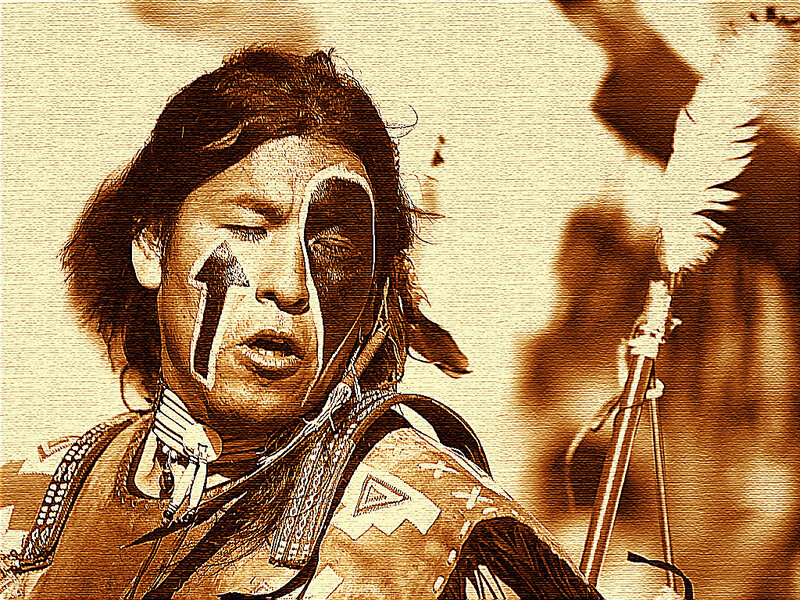 Indigenous Man with Face Paint