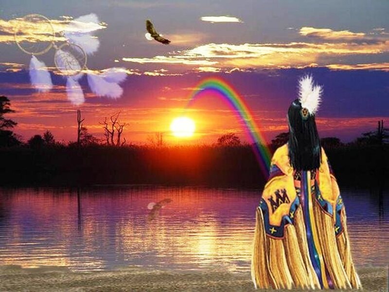 Indigenous Person at Sunset