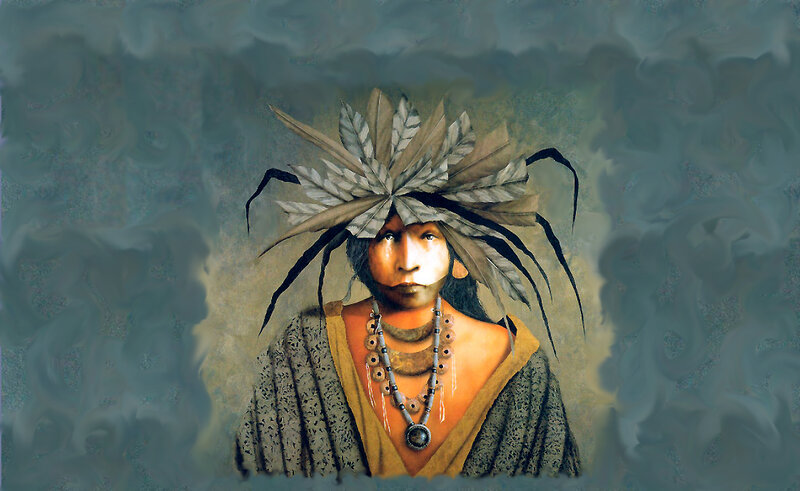 Indigenous Person with Feather Headdress