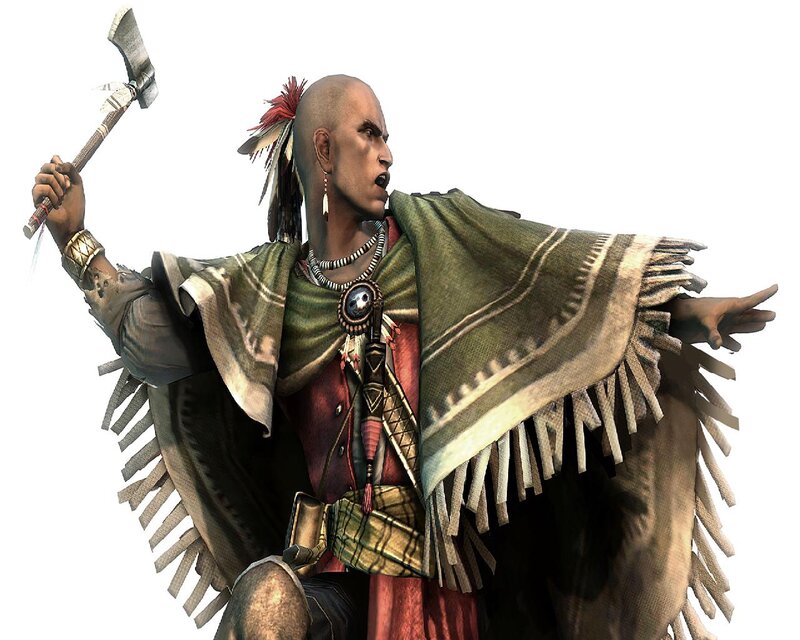 Indigenous Warrior with Tomahawk