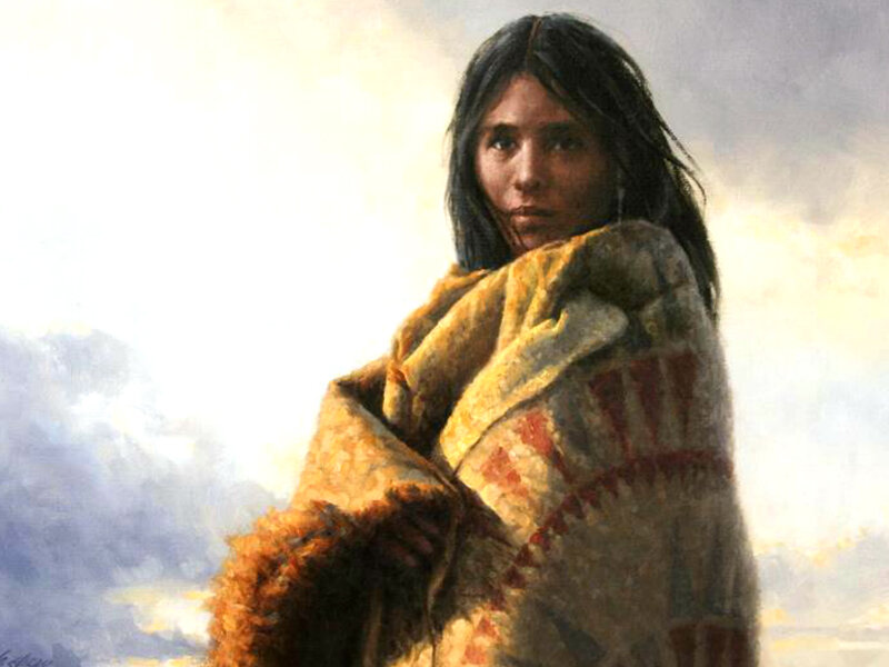 Indigenous Woman in Blanket