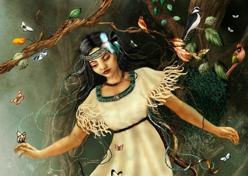 Indigenous Woman in Forest
