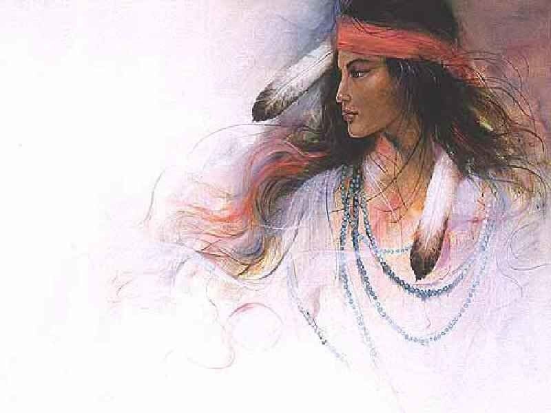 Indigenous Woman in Profile — White