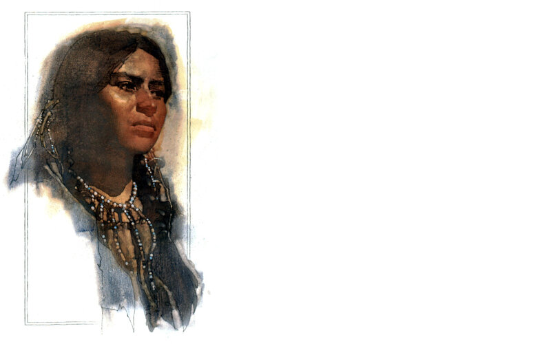 Indigenous Woman Portrait — Brown