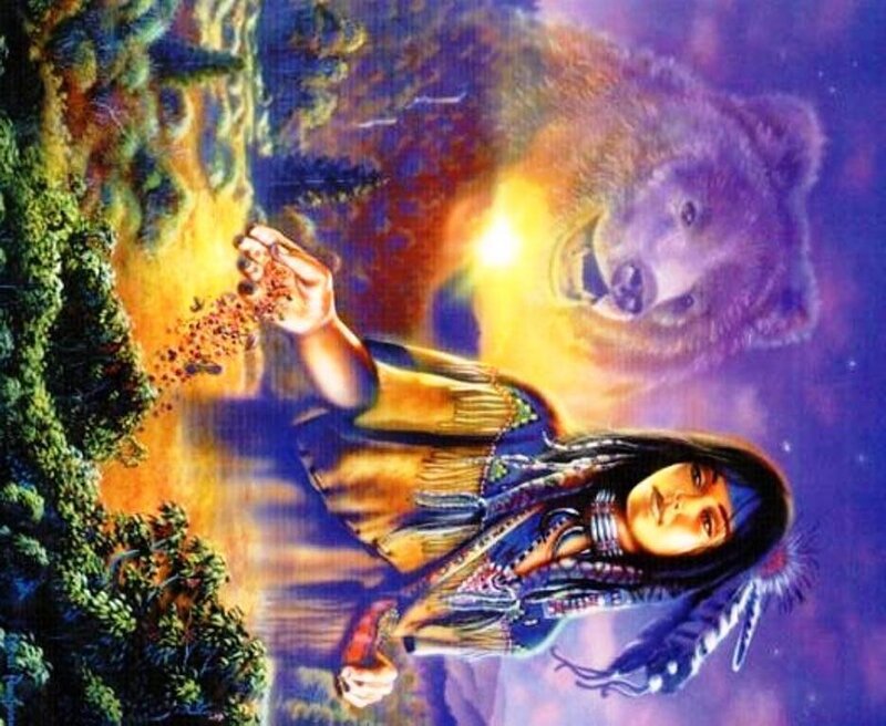 Indigenous Woman with Bear