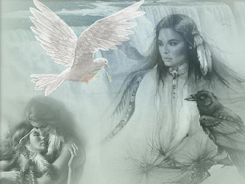 Indigenous Woman with Birds
