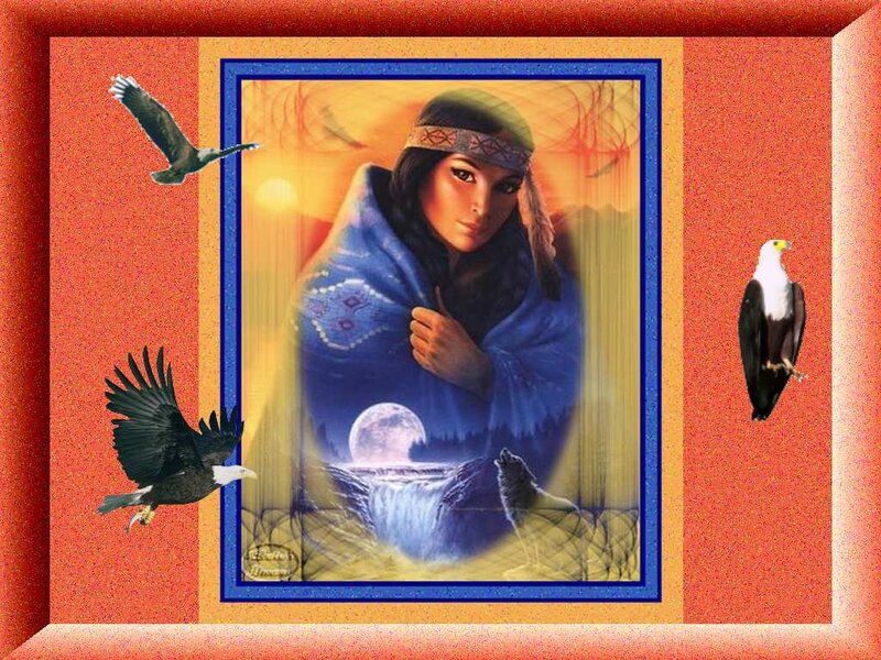 Indigenous Woman with Eagles