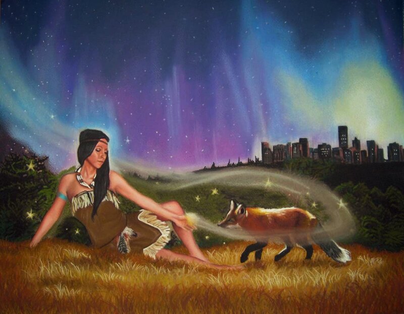 Indigenous Woman with Fox