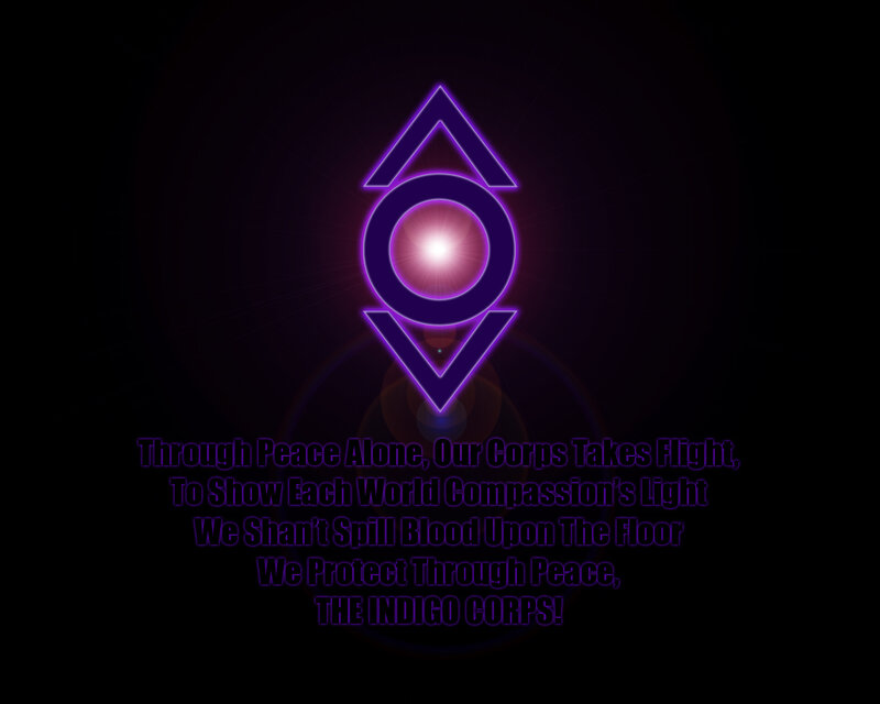 Indigo Corps logo and motto
