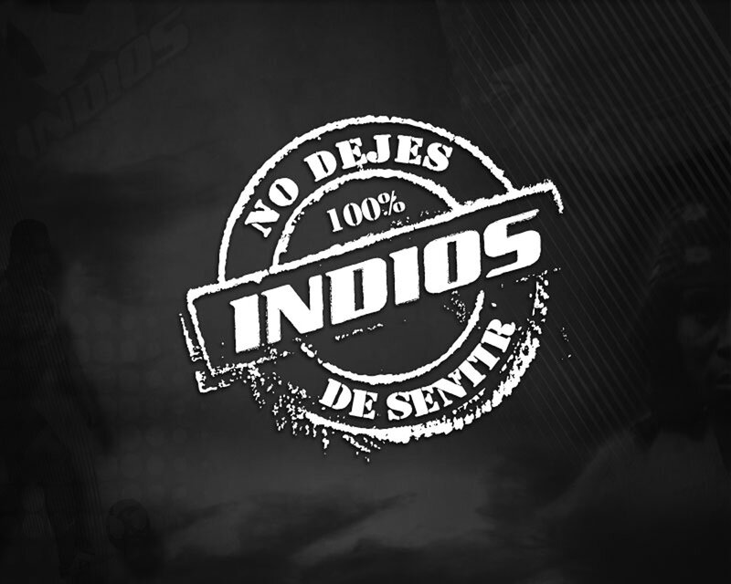 Indios logo with stamp design