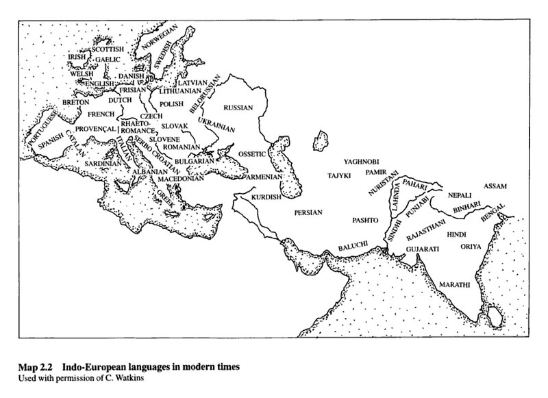 Indo-European languages map