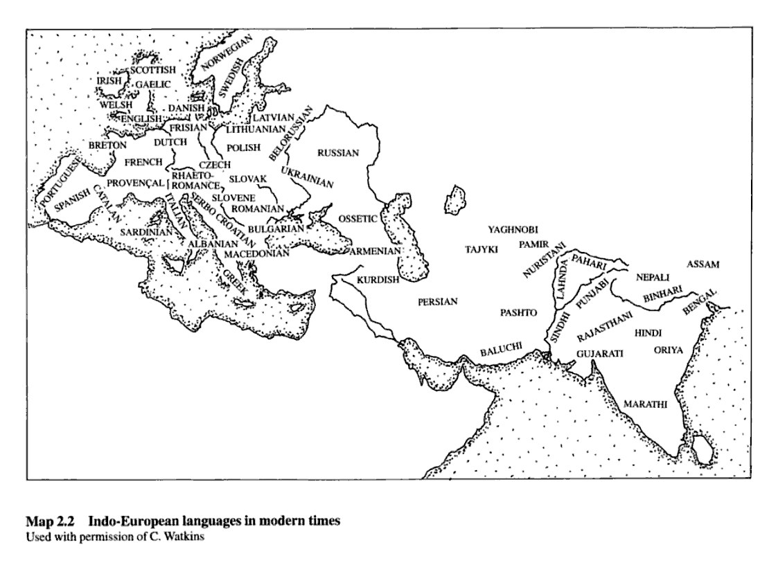 Indo-European languages map