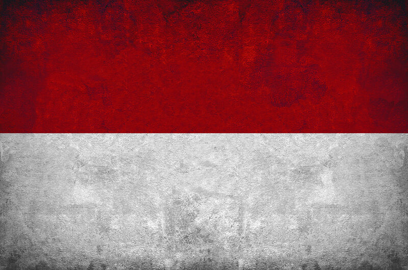 Indonesian flag with distressed texture