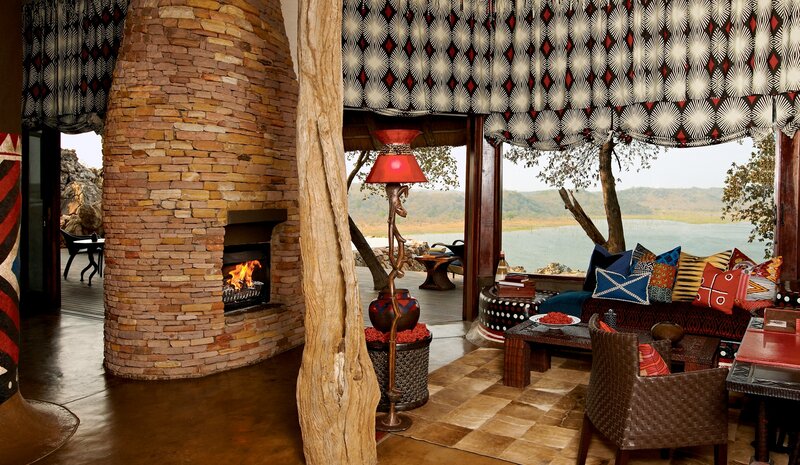 Indoor Lounge with Fireplace