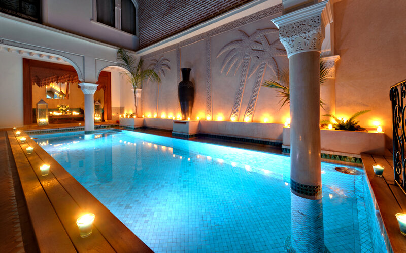 Indoor Pool at Night