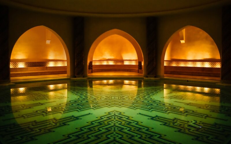 Indoor Pool with Arches — Green