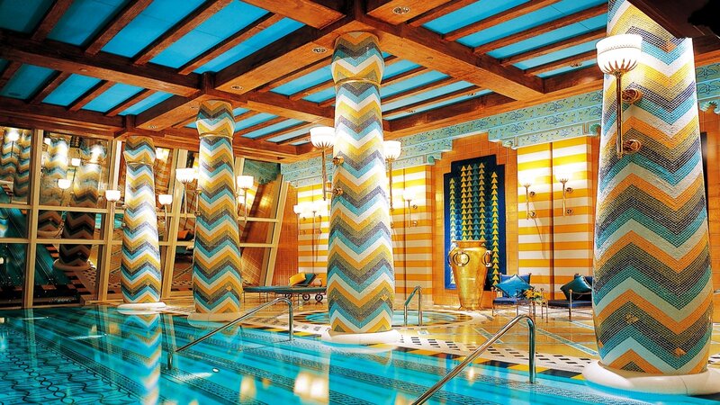Indoor Pool with Columns — Blue