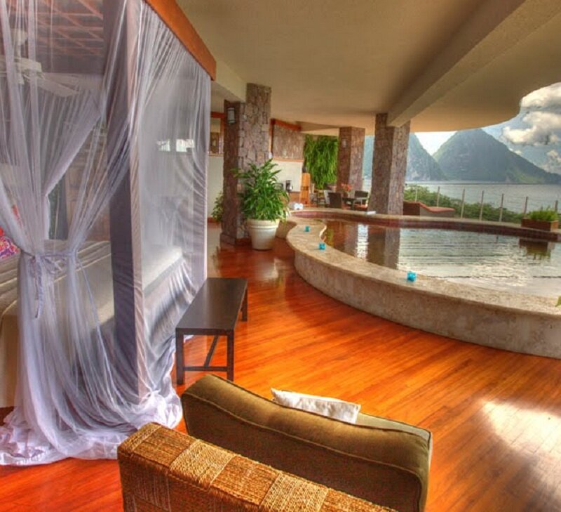 Indoor Pool with Mountain View — Brown